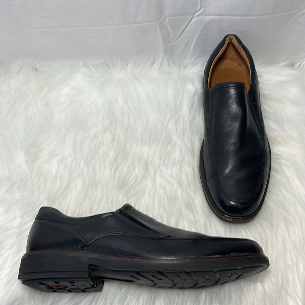 Ecco Smooth Black Leather City Slip-On Loafers Sz 12